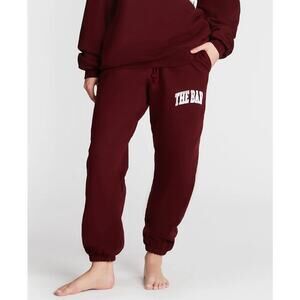 The Bar Varsity Jogger Sweatpants Maroon Red Small